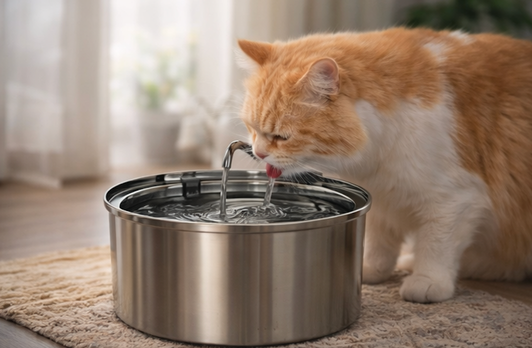 Fontaine à eau automatique silencieuse en acier inoxydable