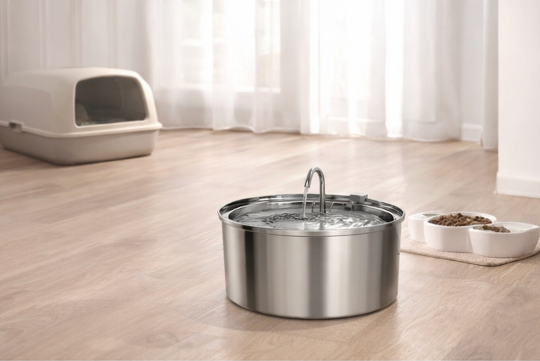 Fontaine à eau automatique silencieuse en acier inoxydable