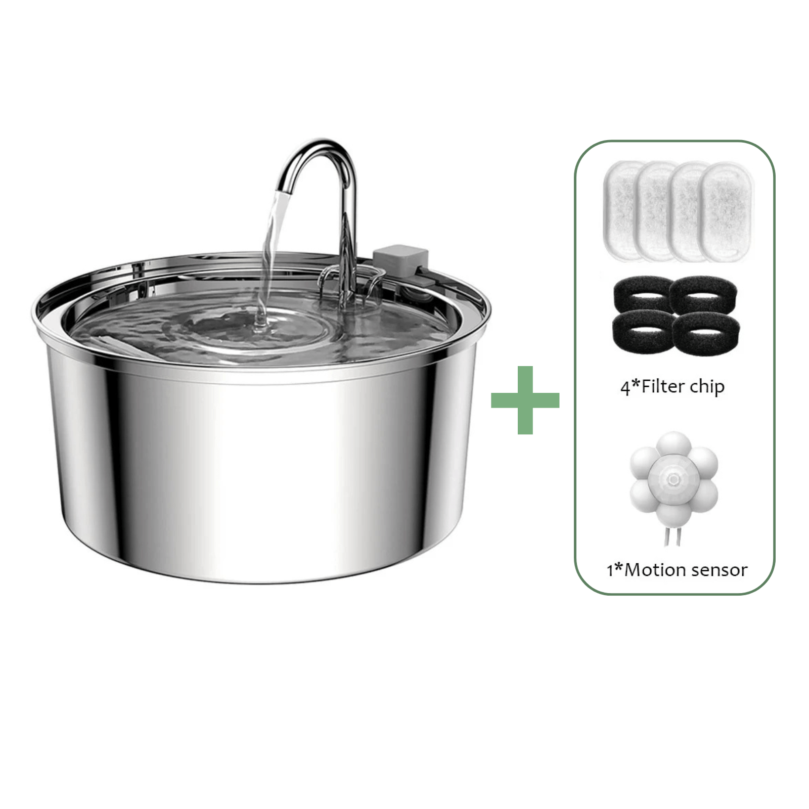 Fontaine à eau automatique silencieuse en acier inoxydable