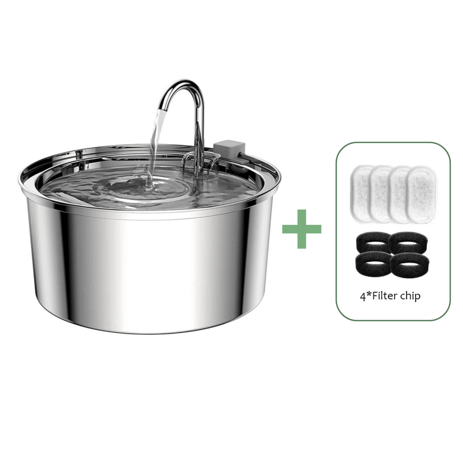 Fontaine à eau automatique silencieuse en acier inoxydable